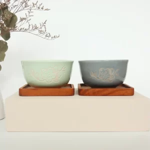 Dahlia Bowl Set of 2 with Coaster Hampers-1