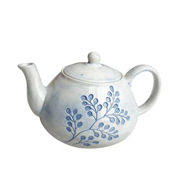 Delphinium Engraved Teapot 1