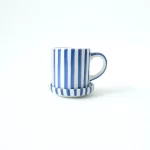 Stripe Mug and Coaster- Blue