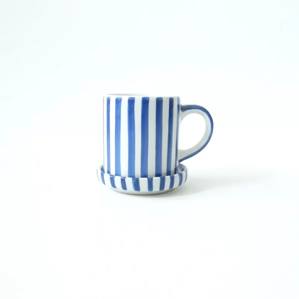 Stripe Mug and Coaster- Blue - Image 1
