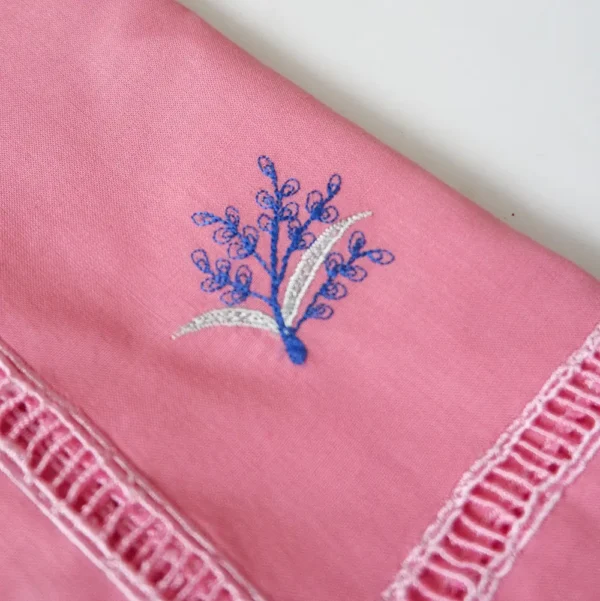 Delphinium Embroidered Napkin 2