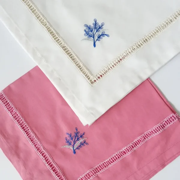 Delphinium Embroidered Napkin 4